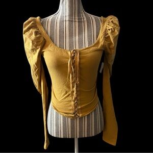 Free People Mustard Yellow Top